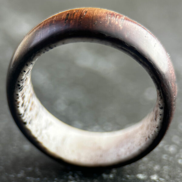 Rosewood deer antler ring