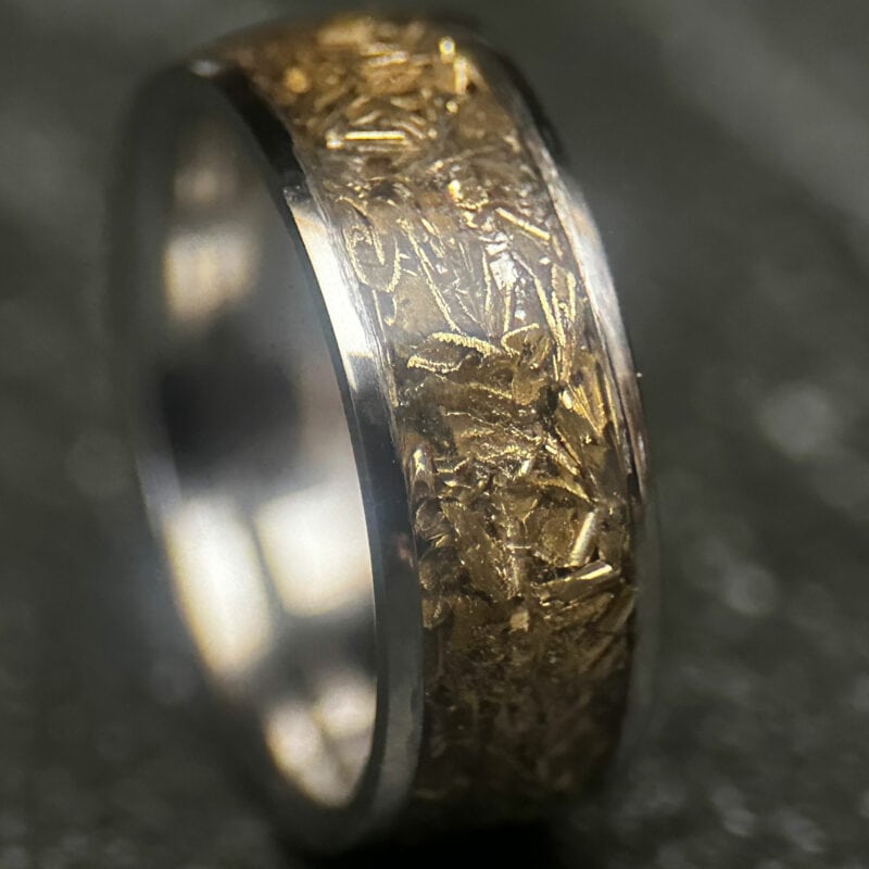 Stainless steel ring with tank inlay.