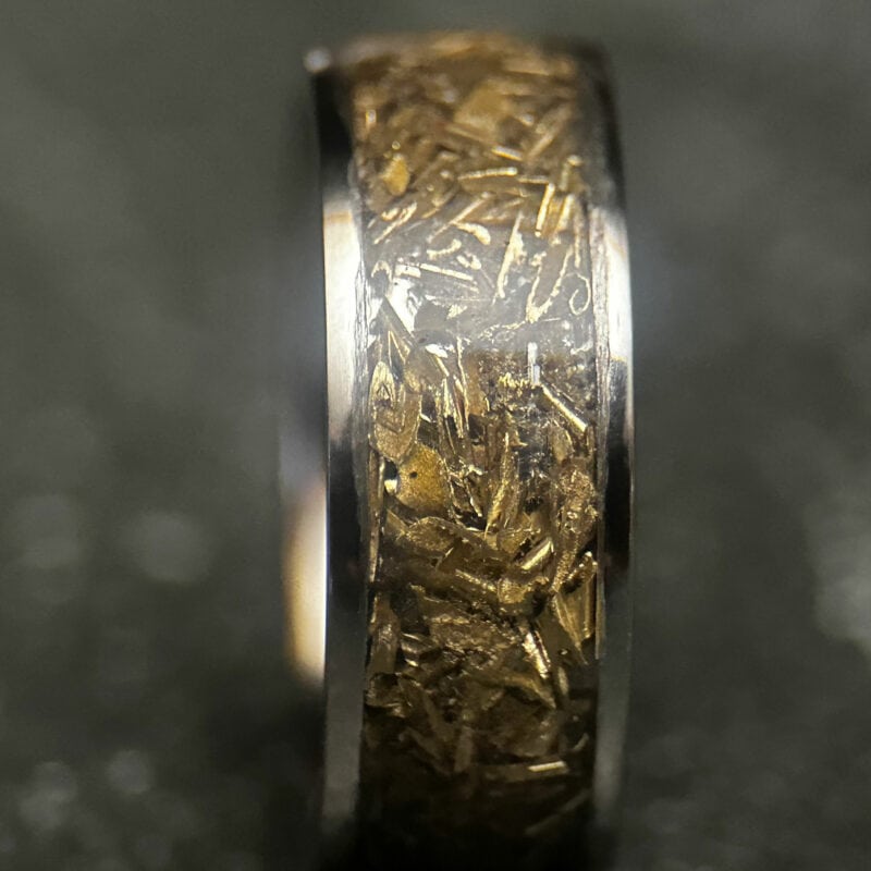 Stainless steel ring with tank inlay.