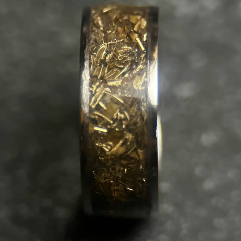 Stainless steel ring with tank inlay.
