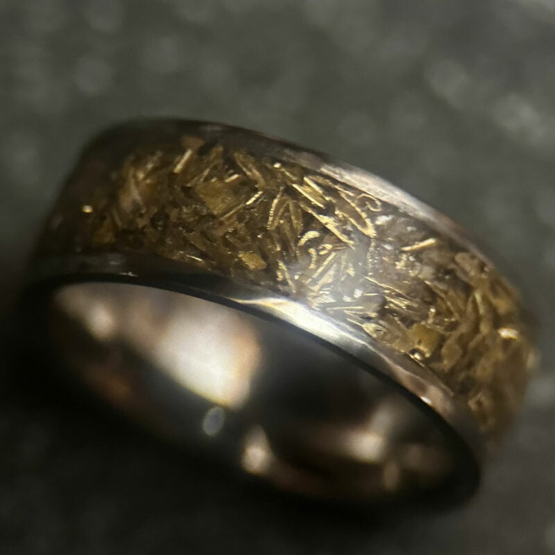 Stainless steel ring with tank inlay.