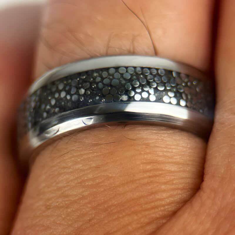 Dragon scale ring on finger