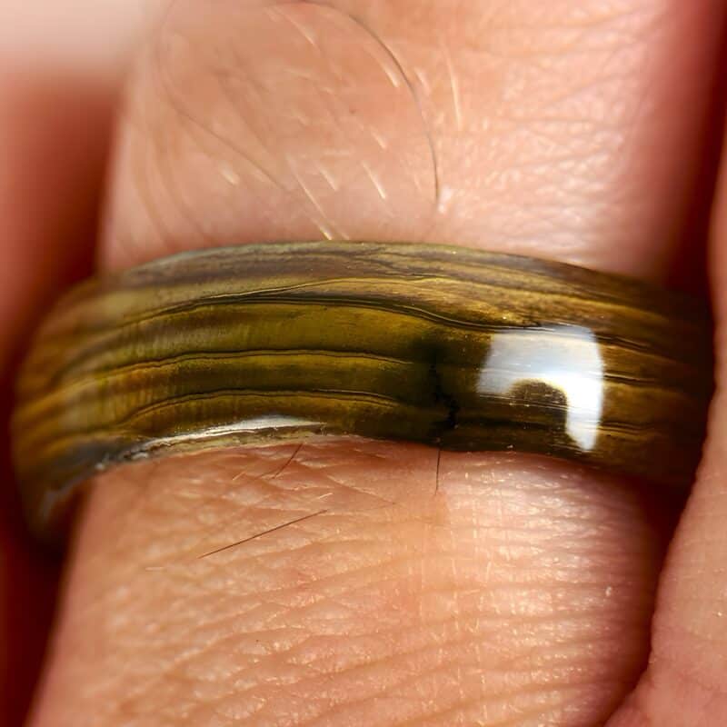 Driftwood ring on finger
