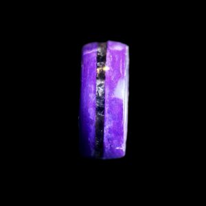 Paper purple ring with obsidian inlay, swiftie jewelry