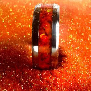 The Showgirl, orange ring, shown in orange glitter.